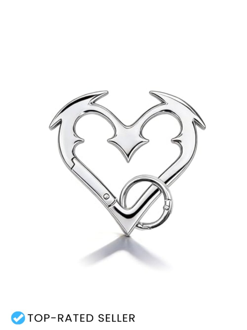 Y2K Heart Star Carabiner Keychain Metal Bag Charm Clip Minimalist